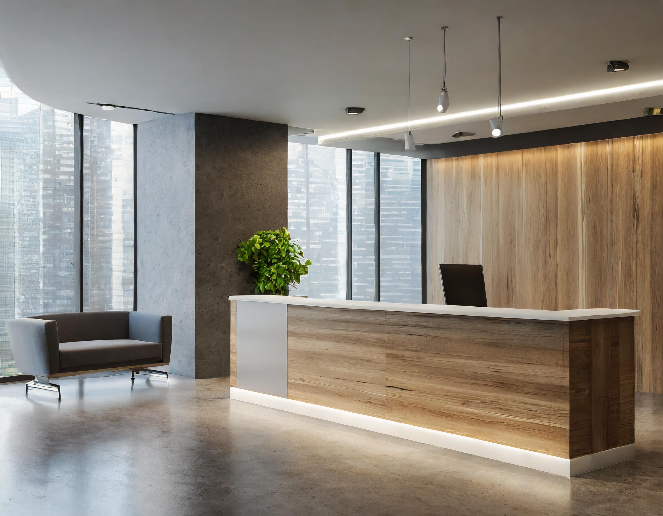 Innovatives Designkonzept für Empfangsbereich