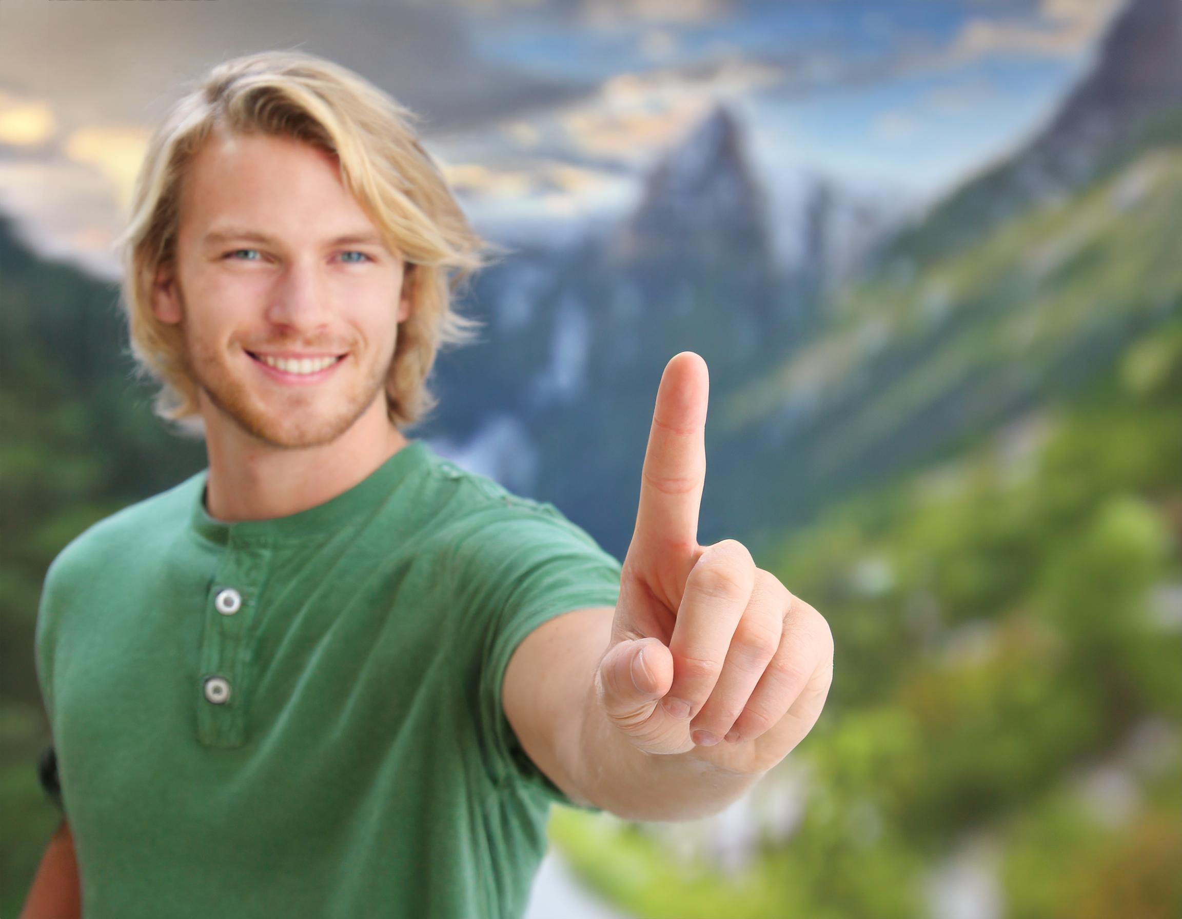 Glückliche Person, positive Atmosphäre